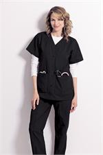 Landau Snap Front V-Neck Tunic Solids