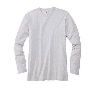 Ash - Hanes 498L Nano-T 4.5 oz 100% Cotton Long Sleeve Tee Shirts Ash - Hanes 498L Nano-T 4.5 oz 100% Cotton Long Sleeve Tee Shirts